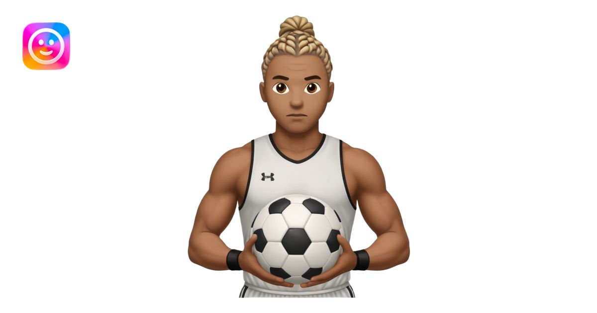 Make a black strong person with cornrows with huge biceps holding a the ...