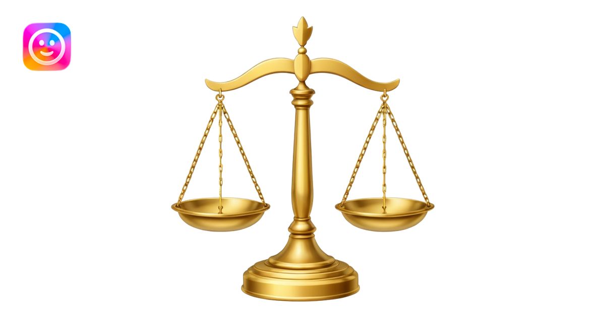 Courtroom Items, Scales of Justice – balance symbol of fairness emoji ...
