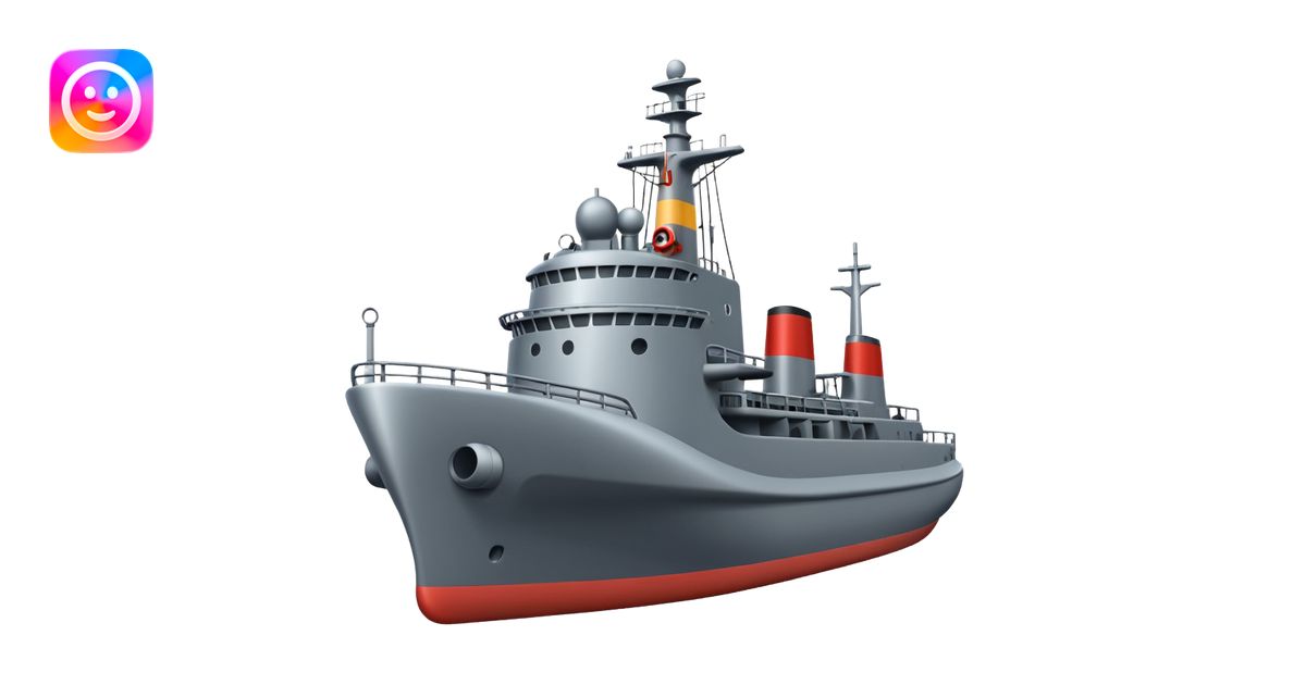 generate a very realistic anti-submarine ship emoji | AI Emoji Generator
