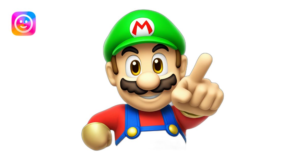 super mario pointing his index finger at you emoji | AI Emoji Generator