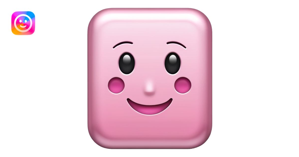 metallic light pink 3d rectangle shape emoji | AI Emoji Generator