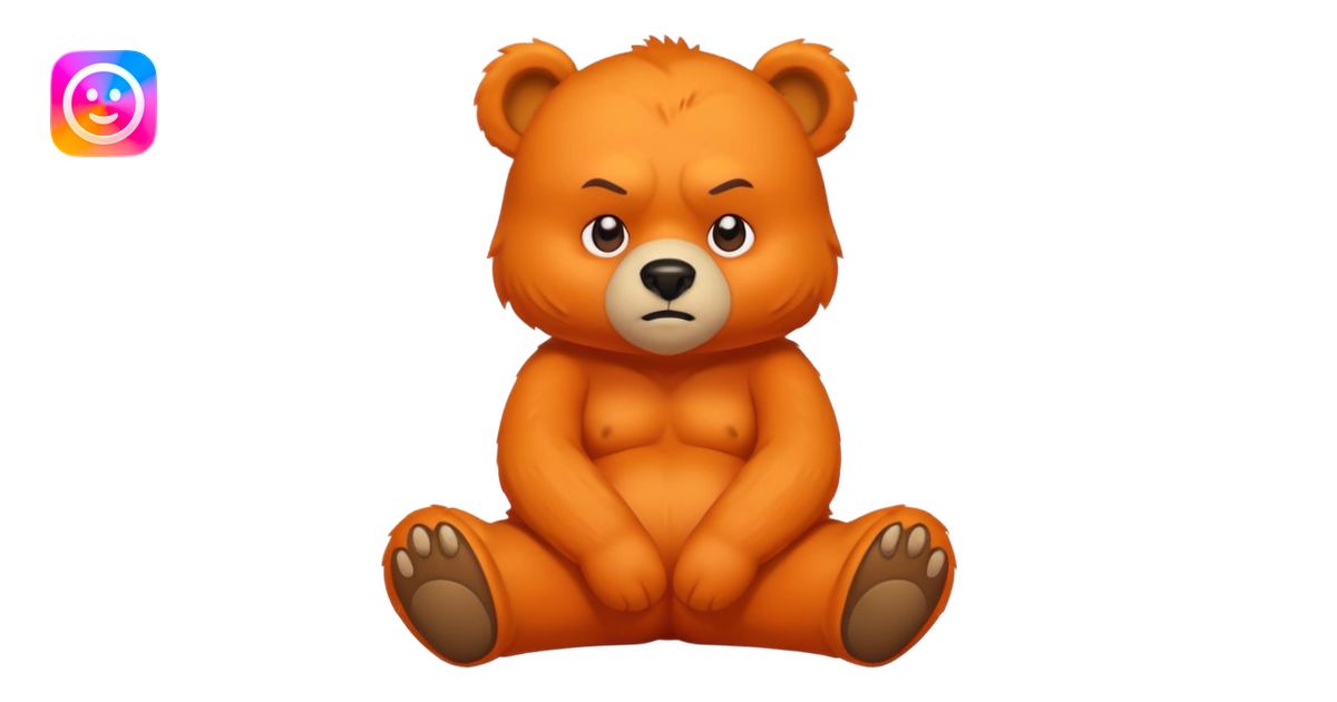 Create a orange friendly bear, make him look like from a kid cartoon ...