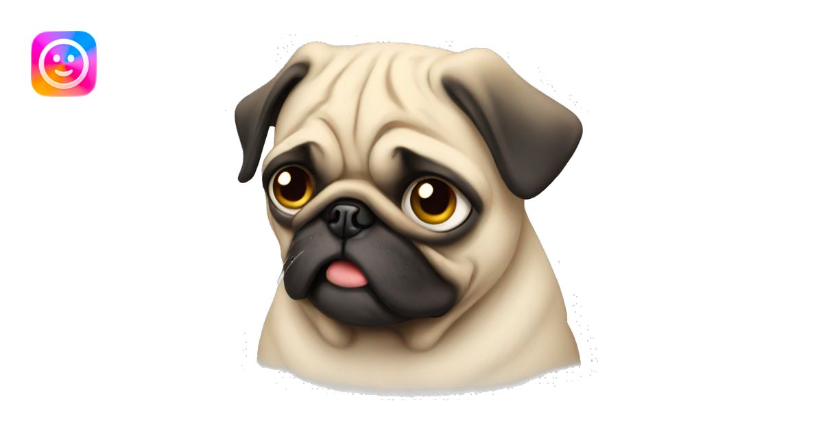 Crying pug emoji | AI Emoji Generator