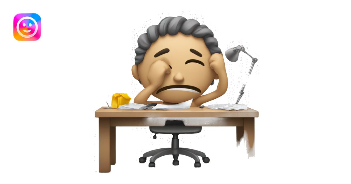 a tired person who works very hard and the chaos and stress are clearly ...