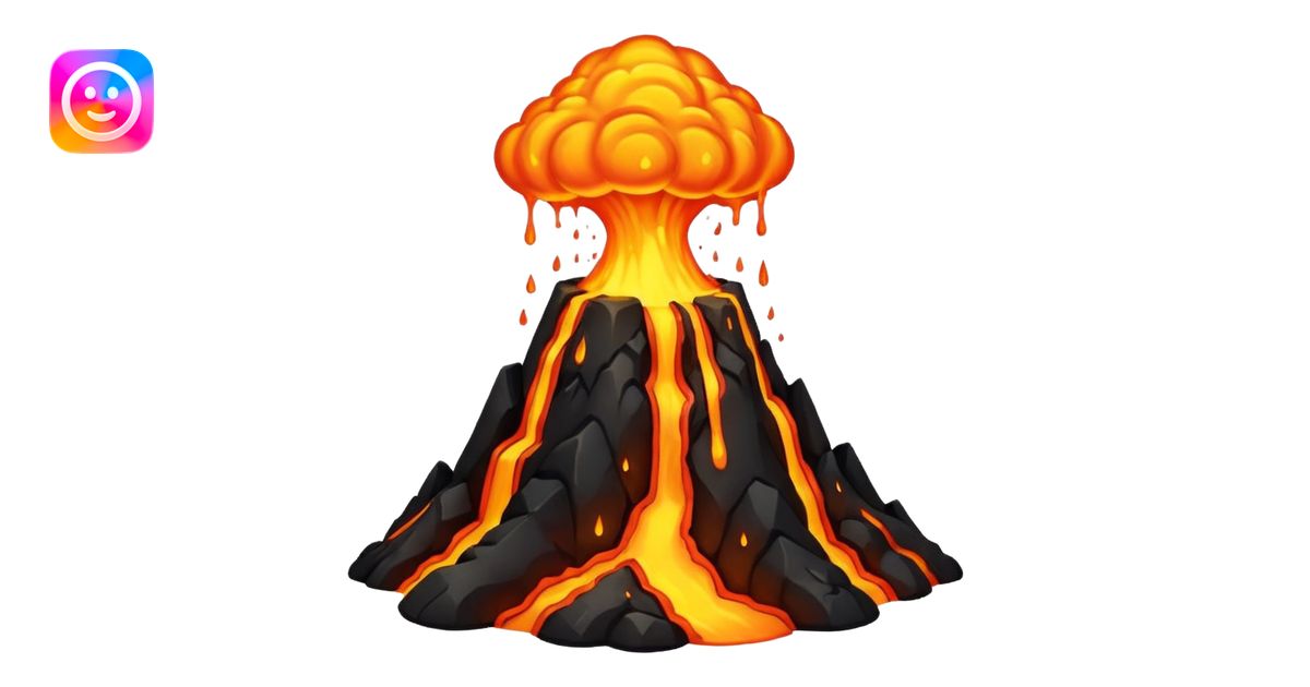 Volcano but lava is molten gold emoji | AI Emoji Generator