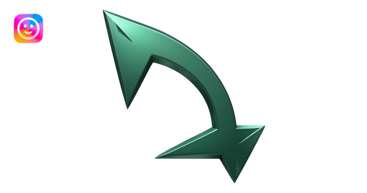 dark green curved thick sharp arrow down emoji | AI Emoji Generator