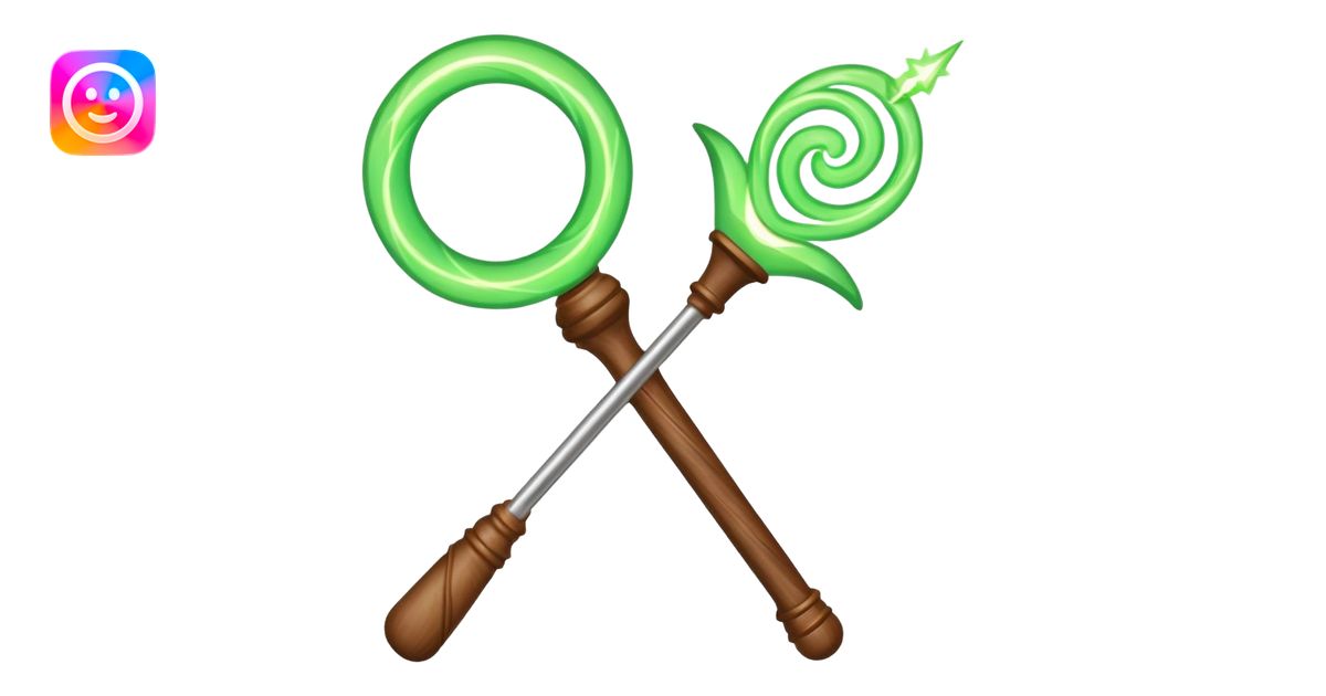 magic wand with green magic wave emoji | AI Emoji Generator