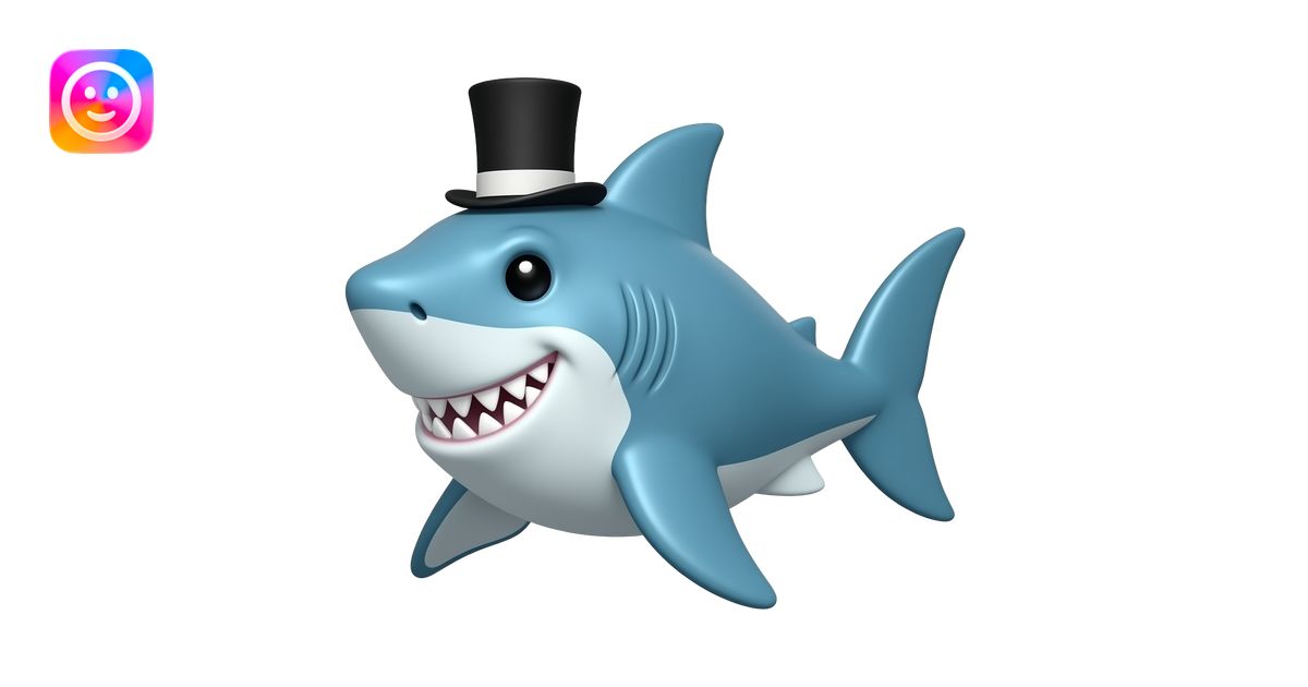Shark with a top hat emoji | AI Emoji Generator