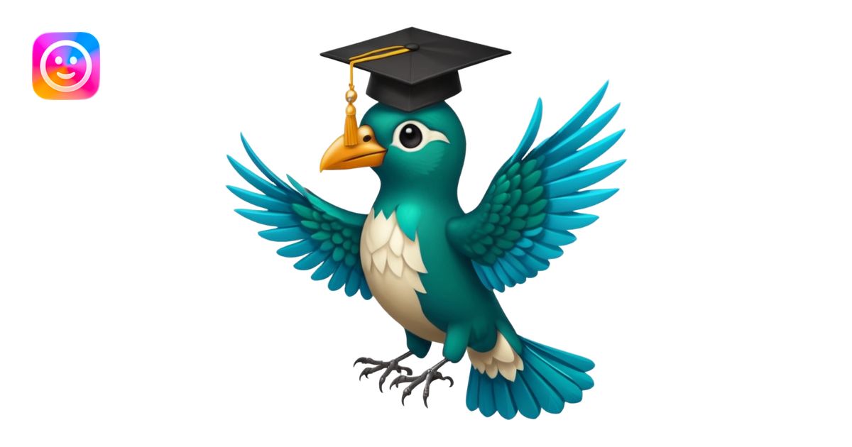 Un COLIBRÍ con birrete de graduación y que el colibrí sea turquesa ...
