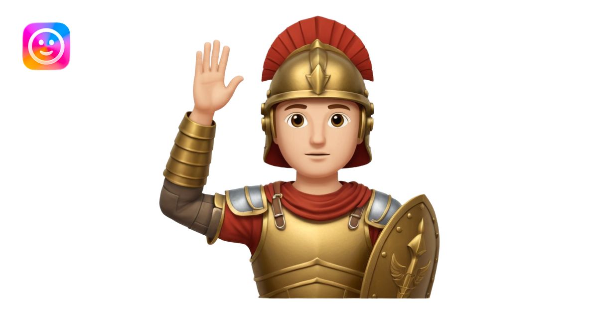an ancient roman republic soldier doing a straight hand salute emoji ...