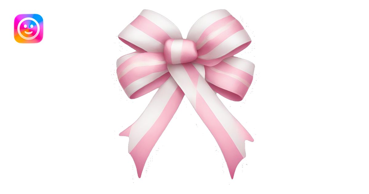 Ribbon white pink cute emoji | AI Emoji Generator