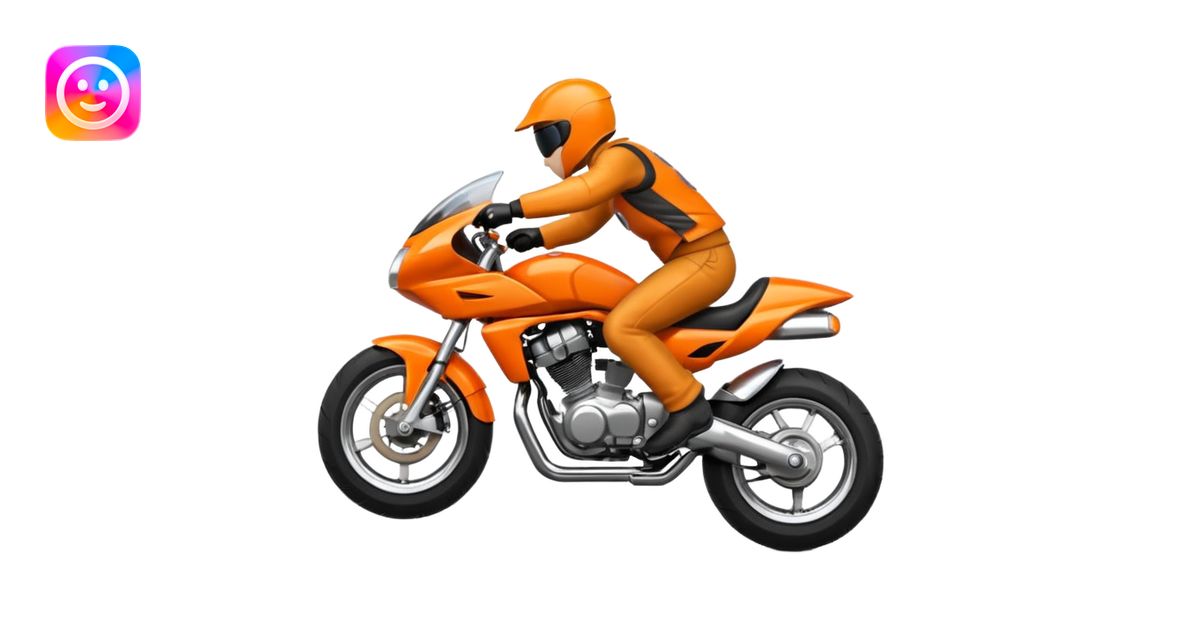 Orange Motorcycle wheelie emoji | AI Emoji Generator