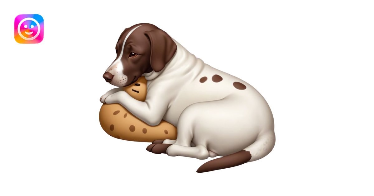 Cinematic Meme-Worthy Chubby Sleeping German Pointer Portrait Emoji ...