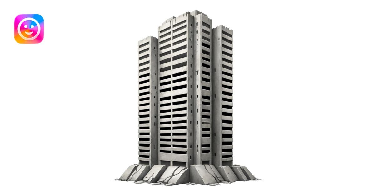 A high-rise building that is cracking and collapsing emoji | AI Emoji ...