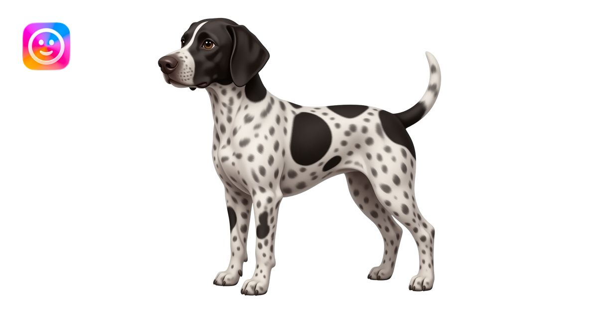 German Shorthair pointer more black with grey roan emoji | AI Emoji ...