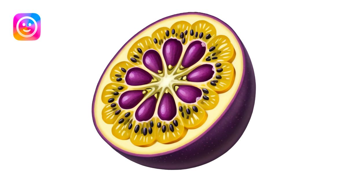 passion fruit sliced juicy emoji | AI Emoji Generator