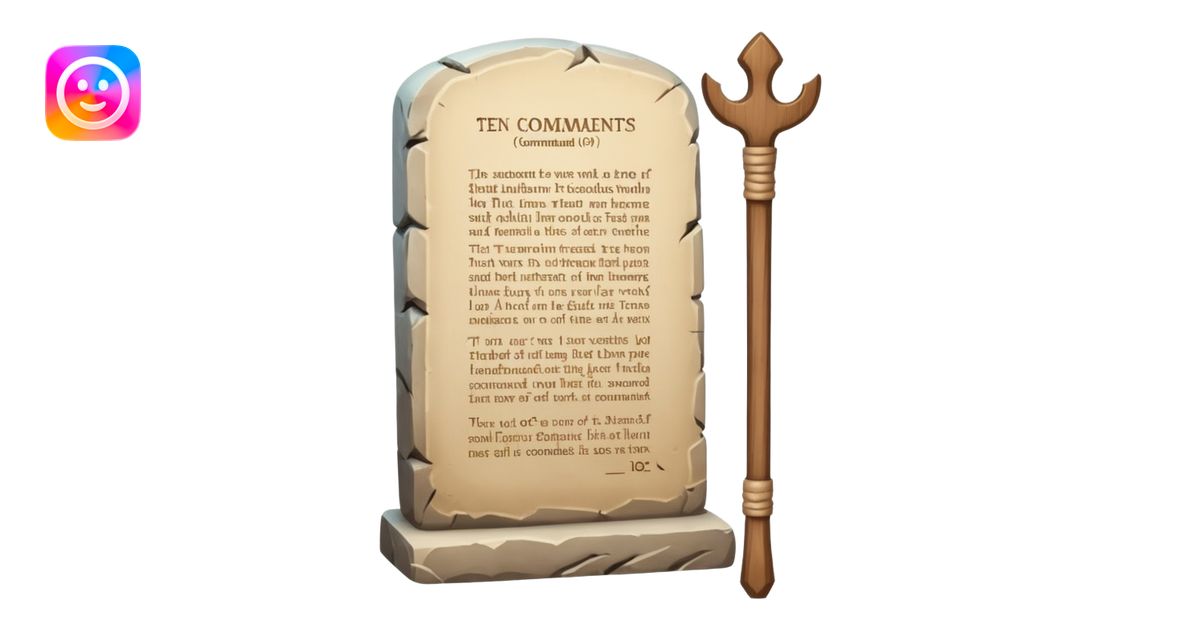 Ten commandments tablets and staff emoji | AI Emoji Generator