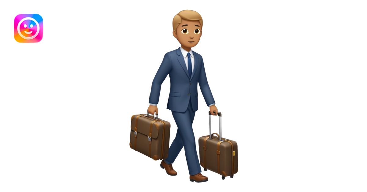 a man walking to leave, bring suitcase emoji | AI Emoji Generator
