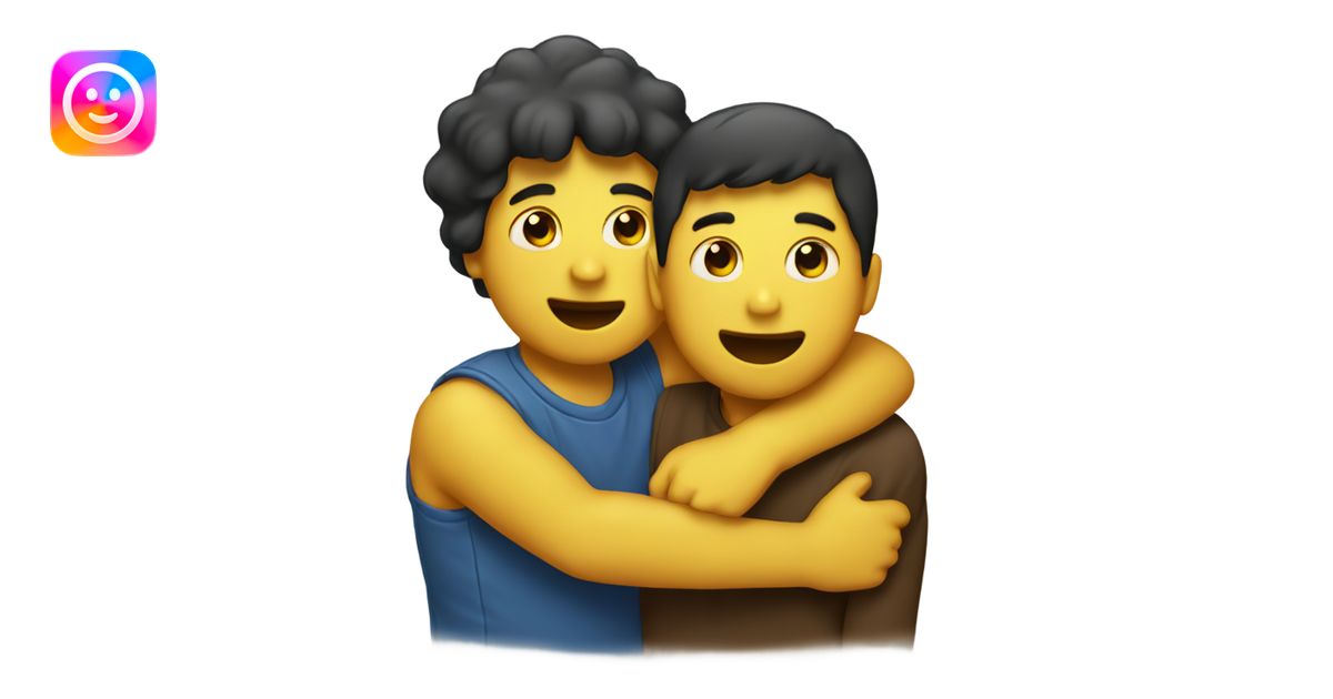 A emoji hugging another emoji emoji | AI Emoji Generator