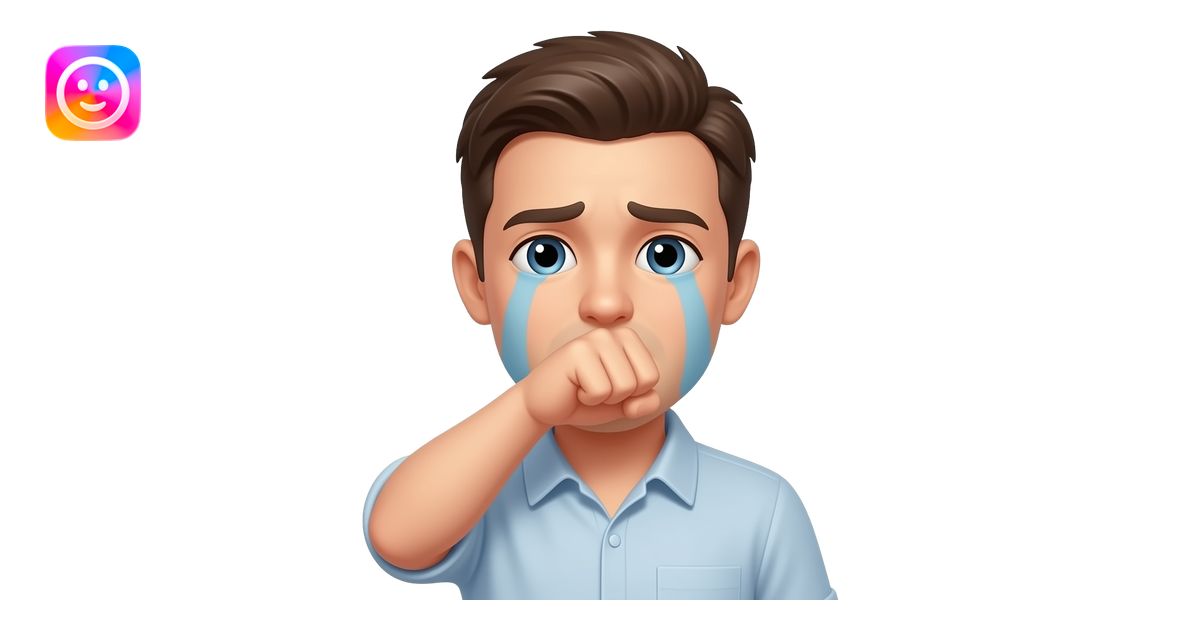 generate a crying emoji with fist hiding its mouth emoji | AI Emoji ...