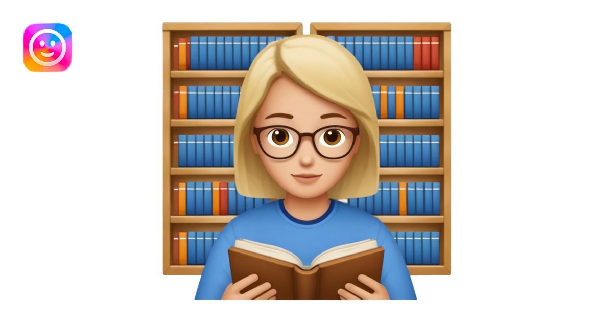 I’ll go to the library emoji | AI Emoji Generator
