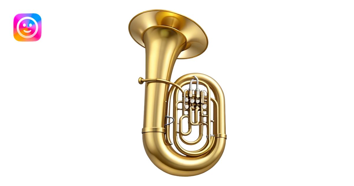 Create a large and bold emoji representing a tuba. The design should ...