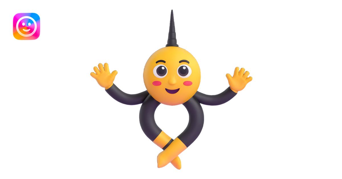cyclone emoji with cute approachable cartoon eyes, subtle smile, black ...