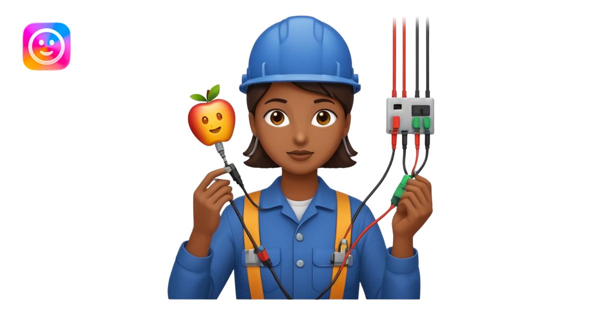 emoji of a brown girl electromechanical technician man adjusting ...