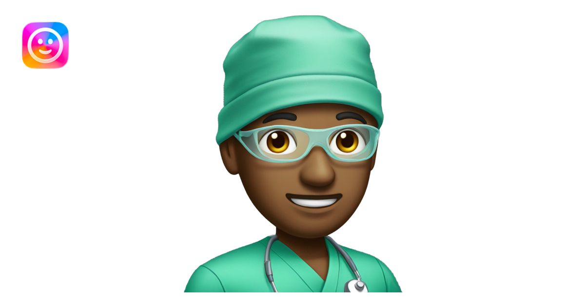 Plastic surgeon in green uniform emoji | AI Emoji Generator