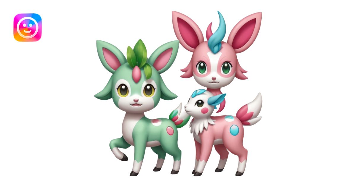 Meloetta-Shaymin-Sylveon-Pokémon-Fakémon-creature emoji | AI Emoji ...