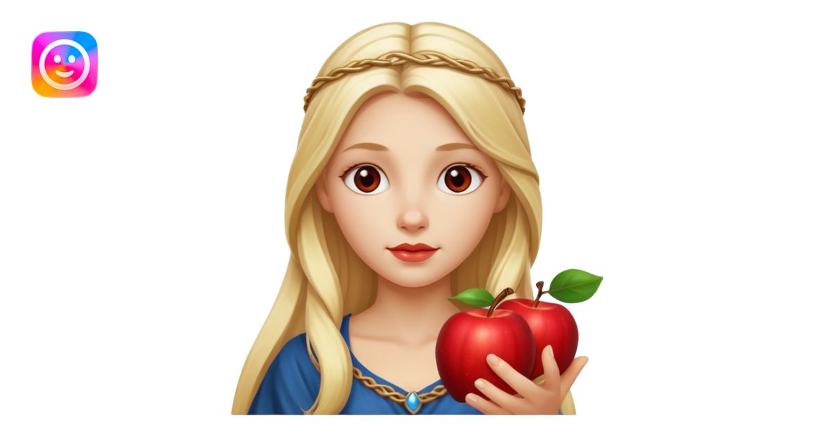Norse goddess Idun, with apples emoji | AI Emoji Generator