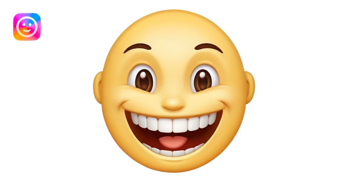 grinning face with big smile showing teeth emoji | AI Emoji Generator
