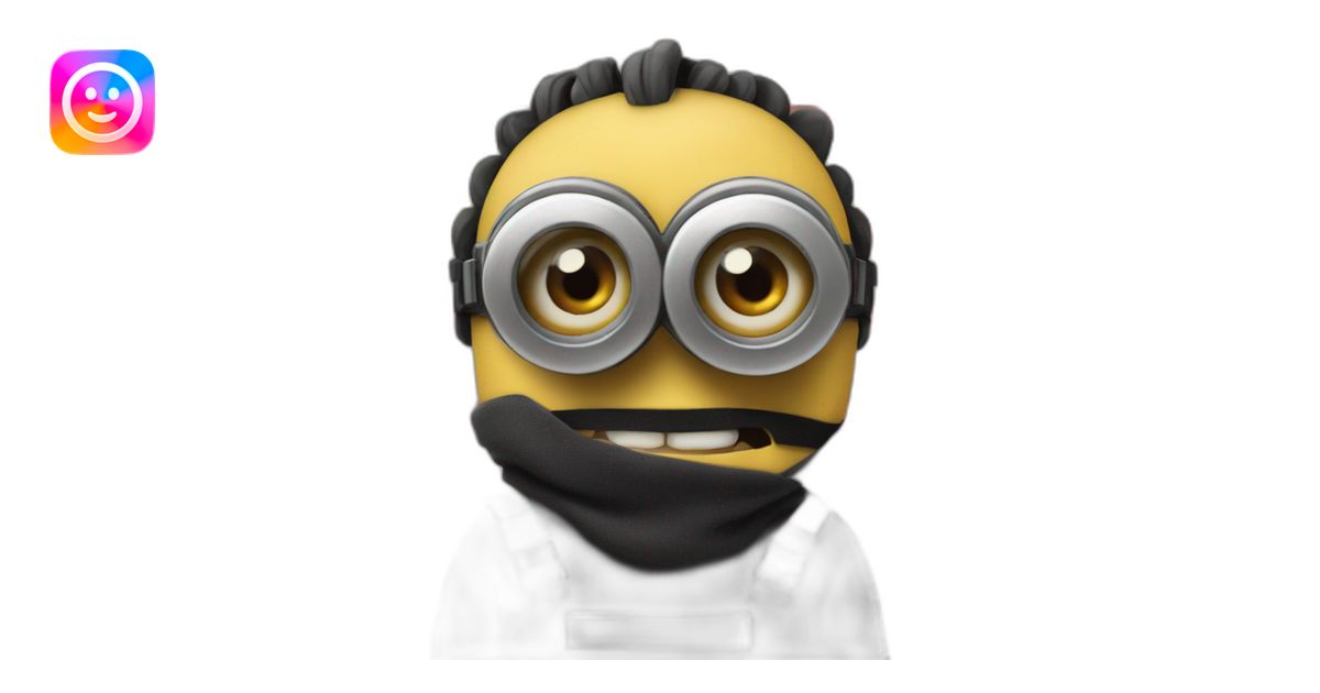Minion with black cloth with three red stripes on his face emoji | AI ...