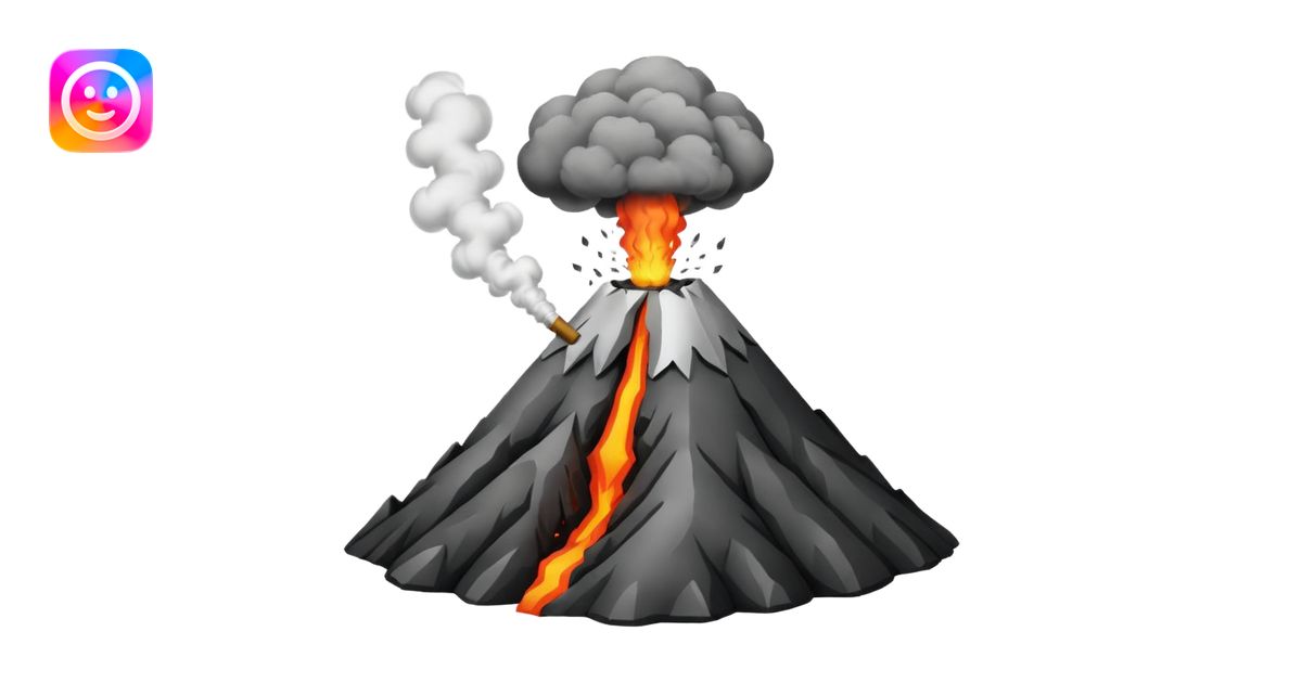 Volcano smoking before eruption no lava emoji | AI Emoji Generator
