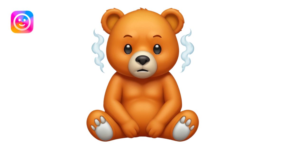 Create a orange friendly bear, make him look like from a kid cartoon ...