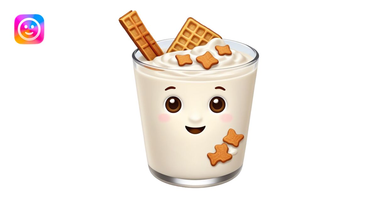 Yogurt with cinnamon toast crunch cereal emoji | AI Emoji Generator