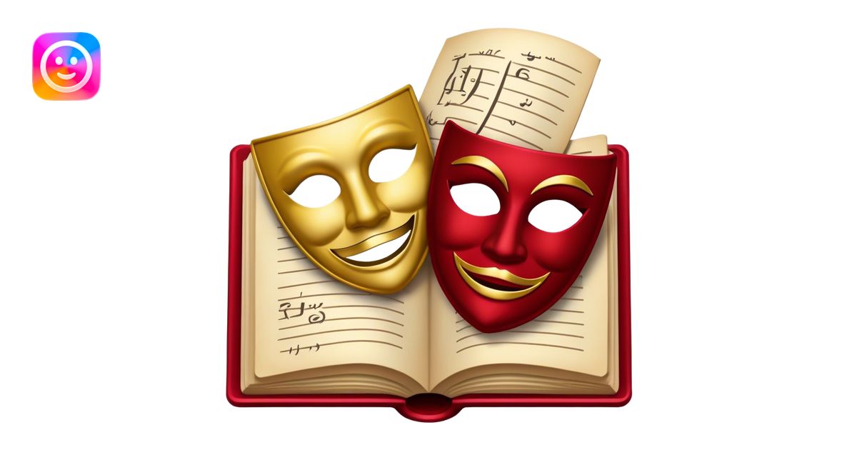 Create a bold and dramatic emoji representing the art of playwriting ...