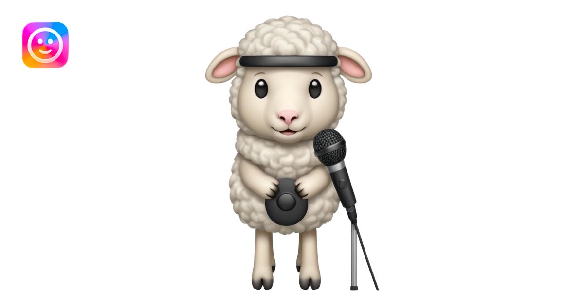 sheep with microphone emoji | AI Emoji Generator