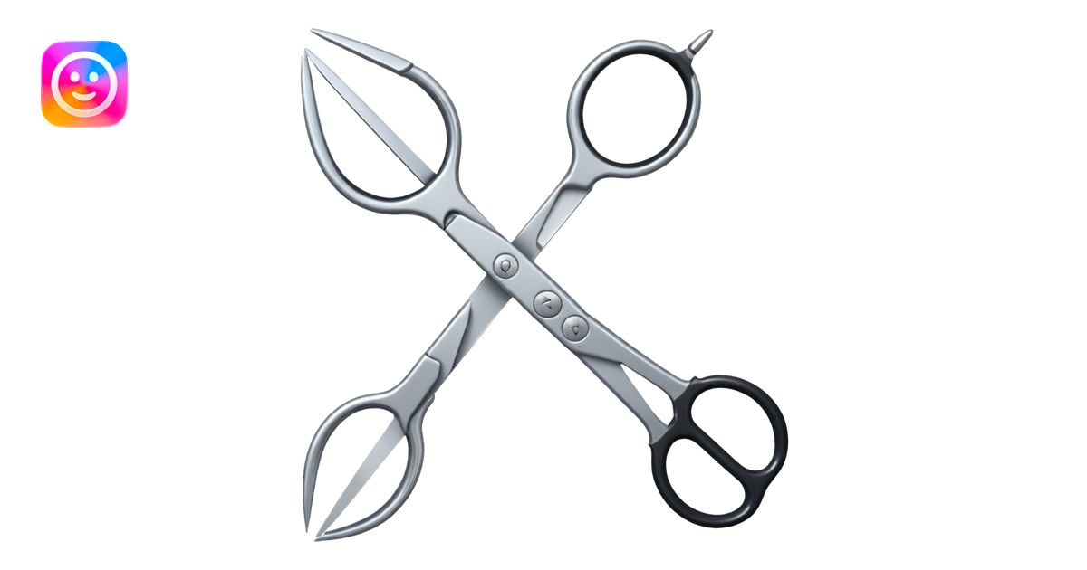 Scissors cutting audio wave clip emoji | AI Emoji Generator