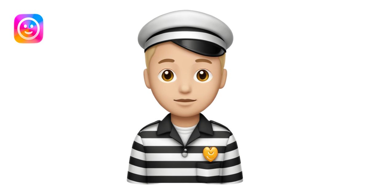 cartoon prisoner in striped uniform, simple emoji style emoji | AI ...
