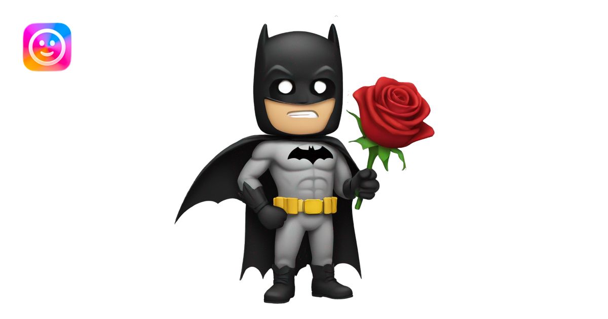 Batman holding a rose emoji | AI Emoji Generator