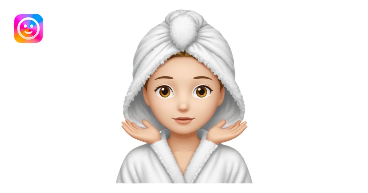 Women wearing shower robe an their hair with towel on head emoji | AI ...