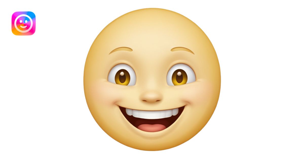 Emoji, yellow round laughing face, tilted head emoji | AI Emoji Generator