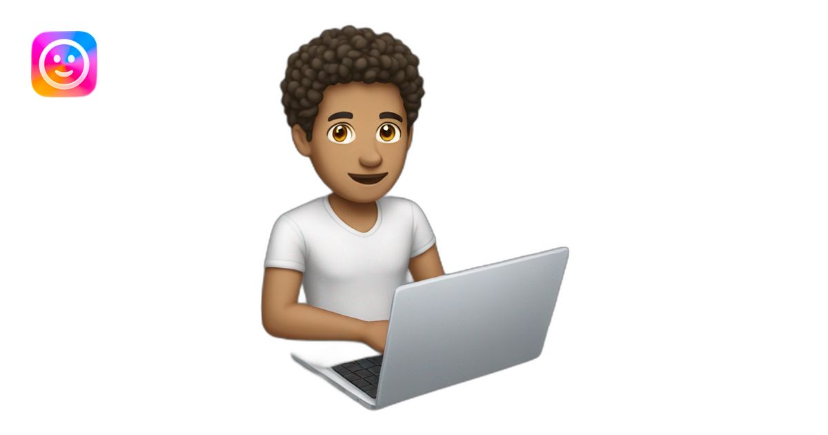 lightskin man working on a laptop emoji | AI Emoji Generator
