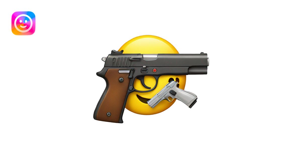 Smiley face emoji with fake gun emoji | AI Emoji Generator
