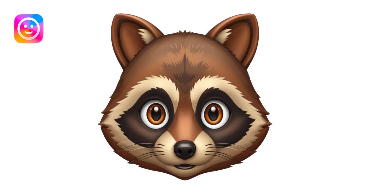 Copper racoon face emoji | AI Emoji Generator