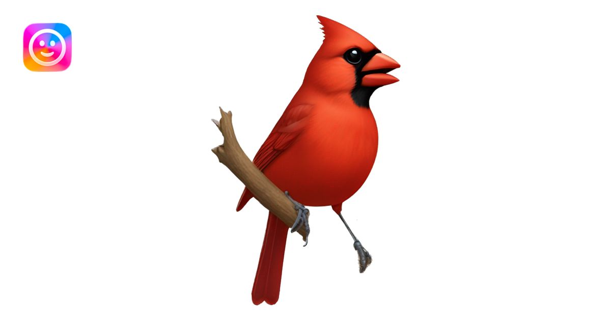 Cardinal bird bites butt emoji | AI Emoji Generator