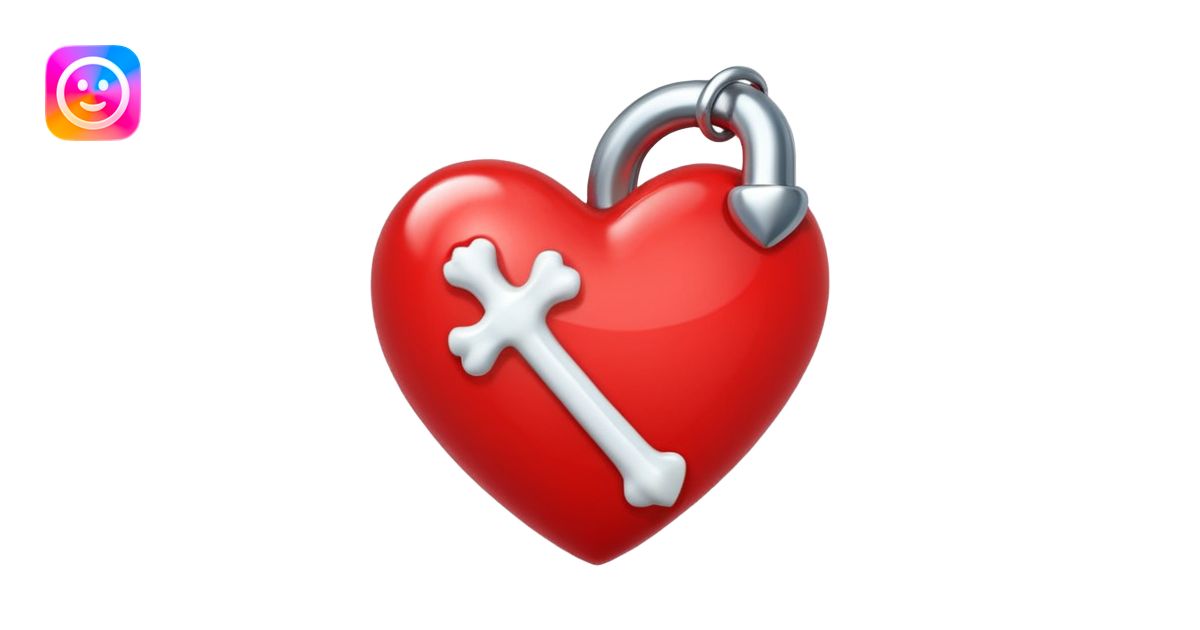 red heart emoji with a bone through it instead of an arrow emoji | AI ...