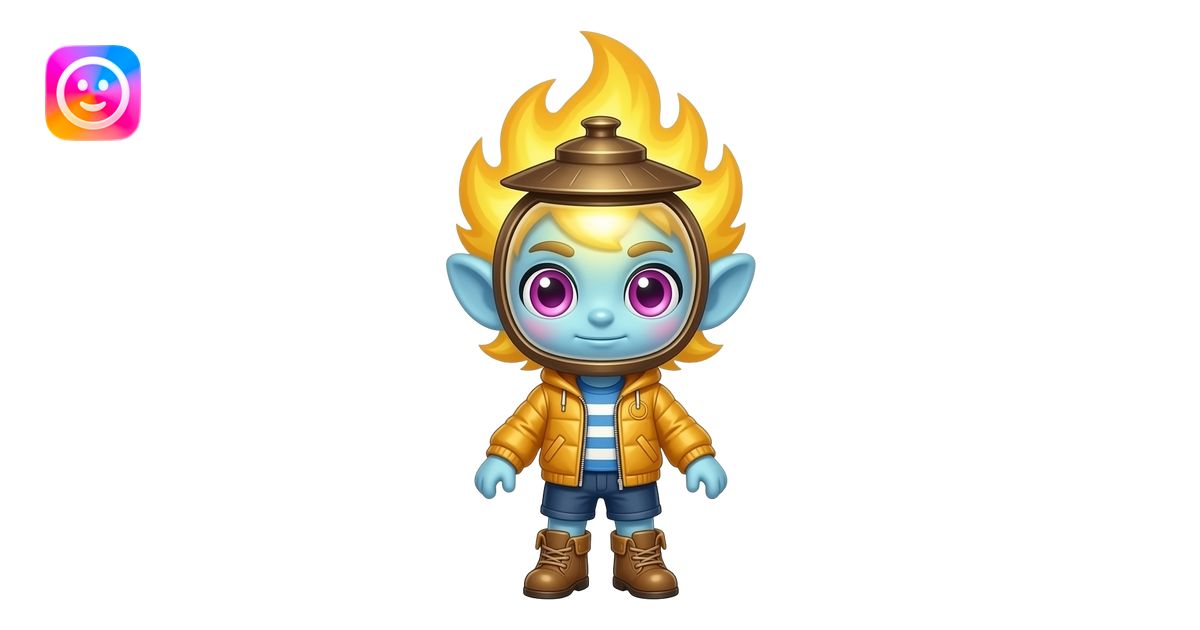 Full-body entity named Lumzari with a huge lantern-shaped head, tiny ...