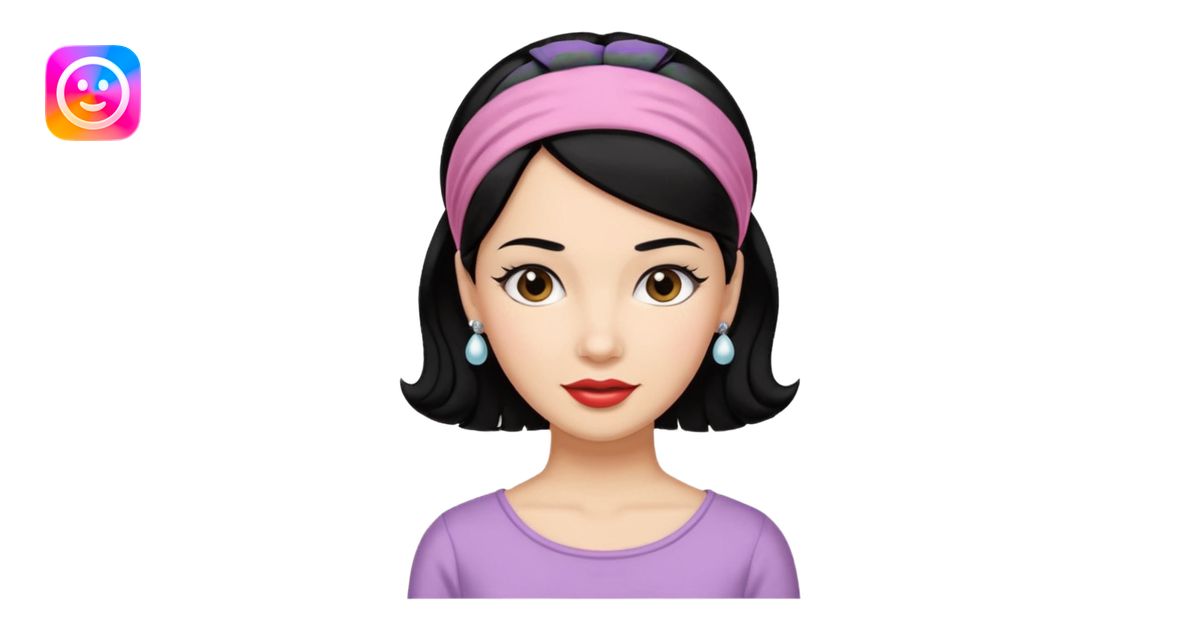 1950s black hair woman with hairnband emoji | AI Emoji Generator